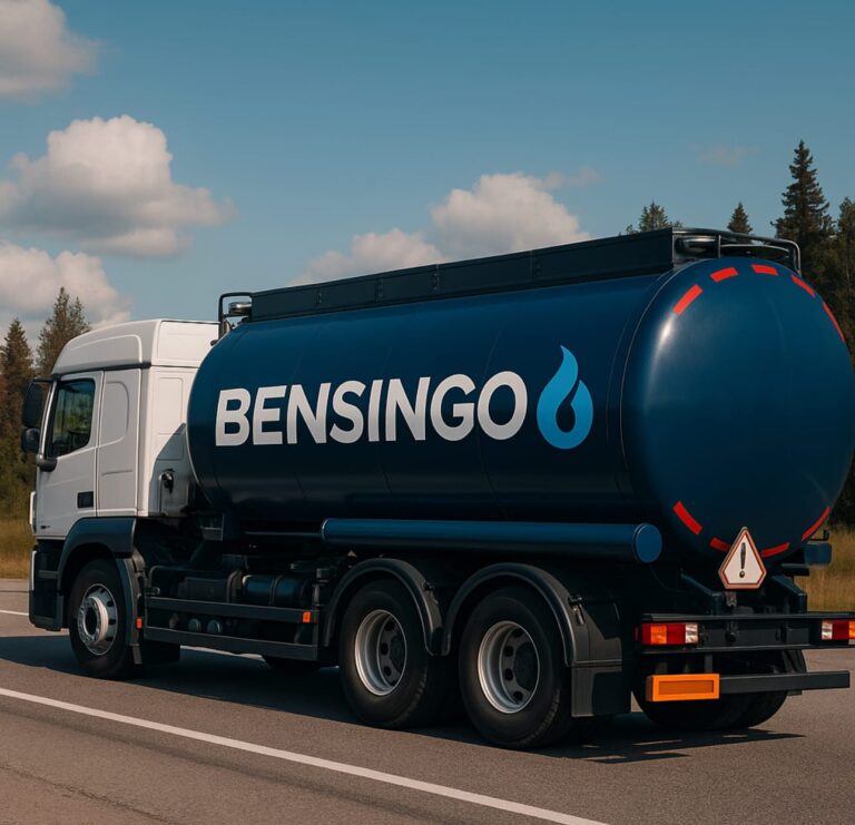 “BensinGo fuel tanker delivering fuel in Singapore”