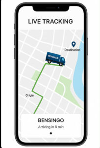 BensinGo fuel delivery live tracking on mobile app