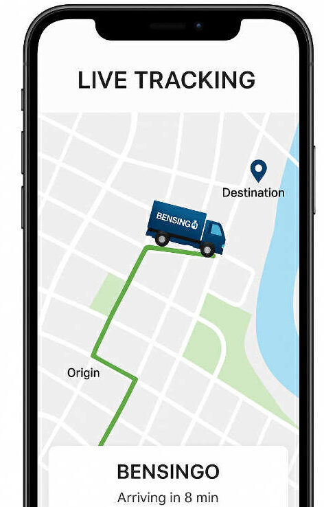 BensinGo fuel delivery live tracking on mobile app
